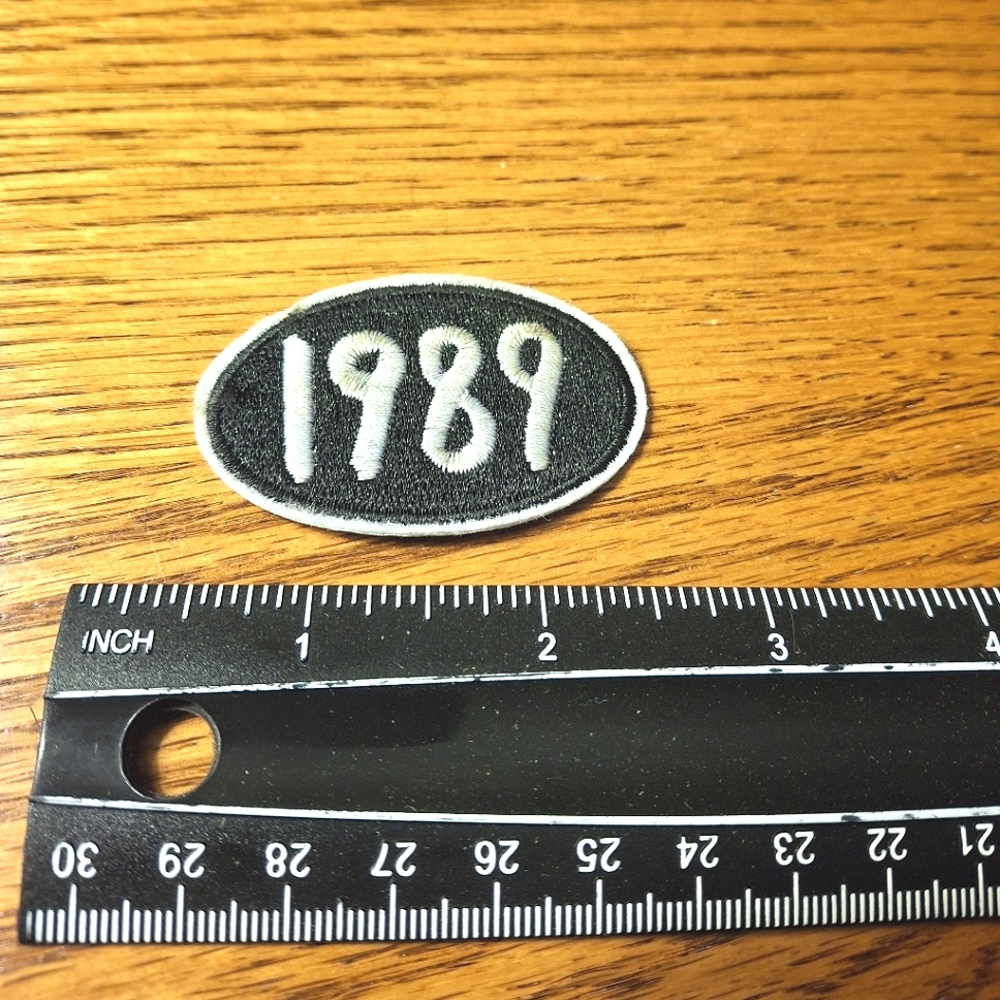 Embroidered 1989 Black & White Patch - Great Condition